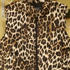 Lands End Leopard Women's Vest 2X
